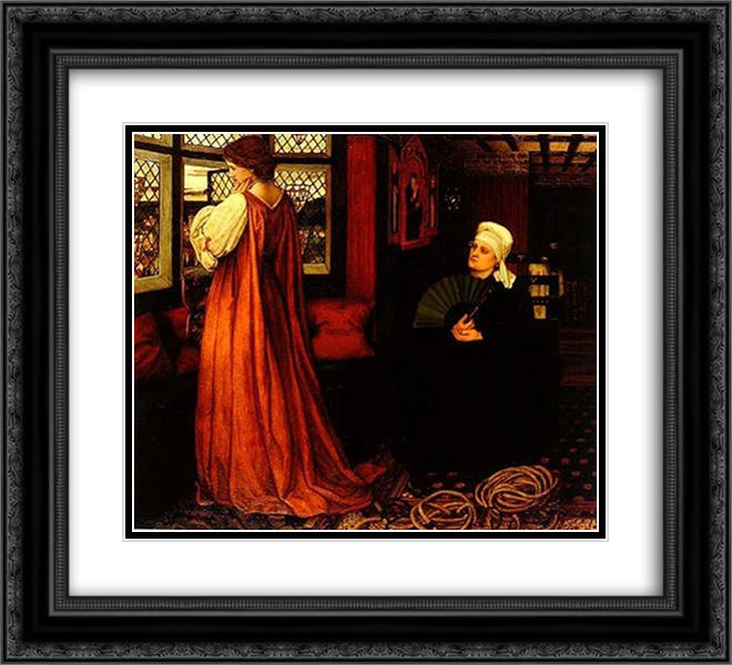 Juliet and her nurse 22x20 Black Ornate Wood Framed Art Print Poster with Double Matting by Spencer Stanhope, John Roddam