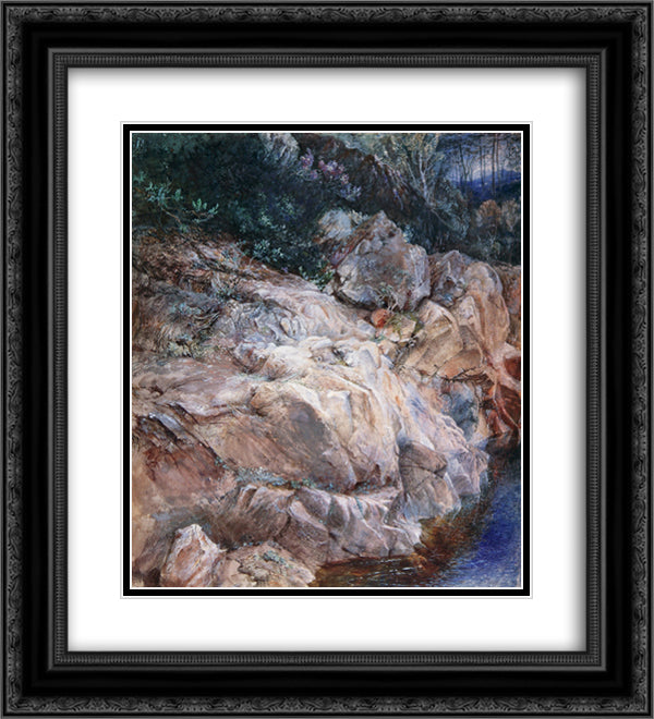 In the Pass of Killiecrankie 20x22 Black Ornate Wood Framed Art Print Poster with Double Matting by Ruskin, John
