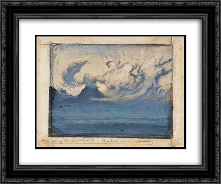 July Thundercloud in the Val d'Aosta 24x20 Black Ornate Wood Framed Art Print Poster with Double Matting by Ruskin, John