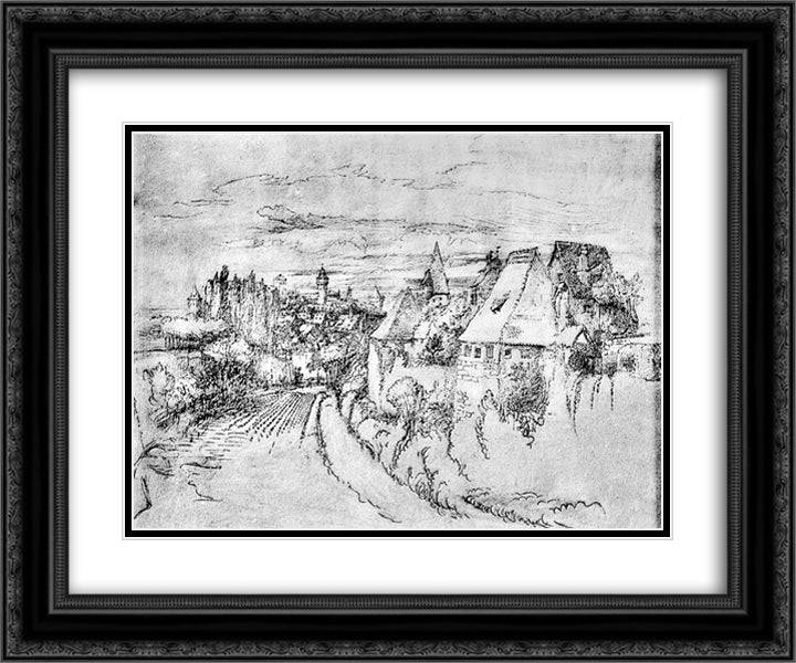 Lauffenbourg 24x20 Black Ornate Wood Framed Art Print Poster with Double Matting by Ruskin, John