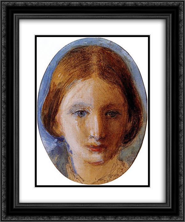 Portrait of Rose La Touche 20x24 Black Ornate Wood Framed Art Print Poster with Double Matting by Ruskin, John