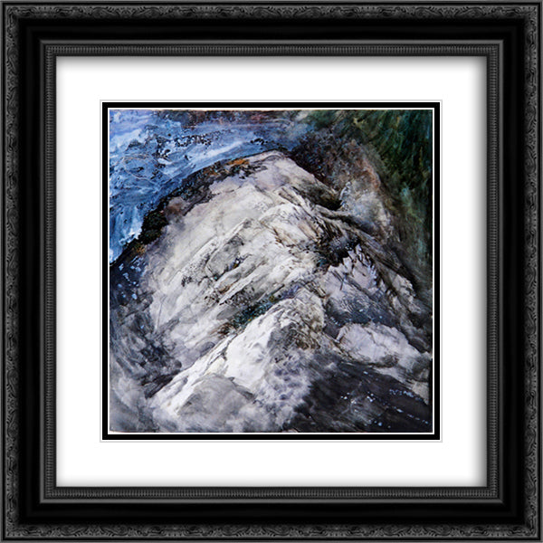 Rocks and Vegetation. Chamonix 20x20 Black Ornate Wood Framed Art Print Poster with Double Matting by Ruskin, John