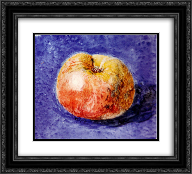 Study of an Apple 22x20 Black Ornate Wood Framed Art Print Poster with Double Matting by Ruskin, John