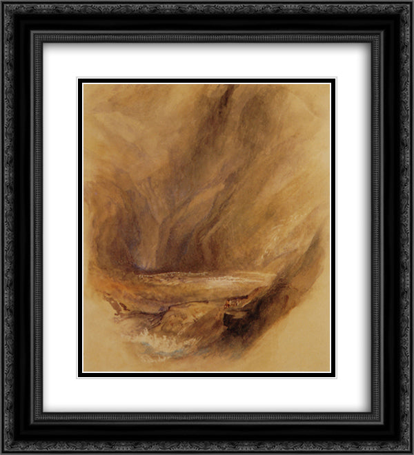 The Gates of the Hills 20x22 Black Ornate Wood Framed Art Print Poster with Double Matting by Ruskin, John
