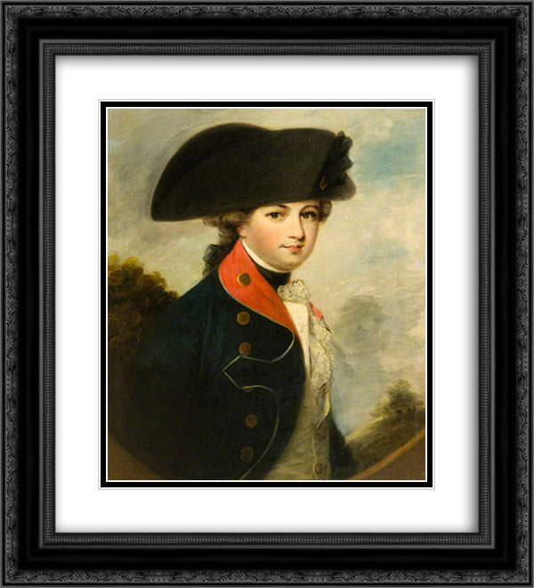 Captain Braithwaite 20x22 Black Ornate Wood Framed Art Print Poster with Double Matting by Russell, John