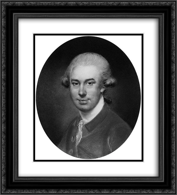 John Russell 20x22 Black Ornate Wood Framed Art Print Poster with Double Matting by Russell, John