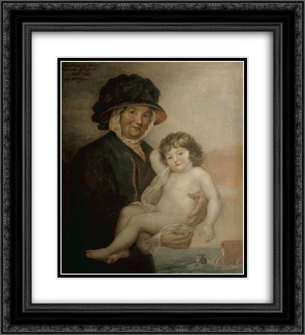 Martha Gunn and the Prince of Wales 20x22 Black Ornate Wood Framed Art Print Poster with Double Matting by Russell, John