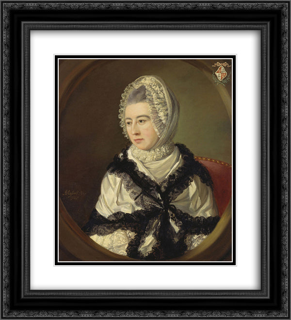 Portrait of a Lady 20x22 Black Ornate Wood Framed Art Print Poster with Double Matting by Russell, John