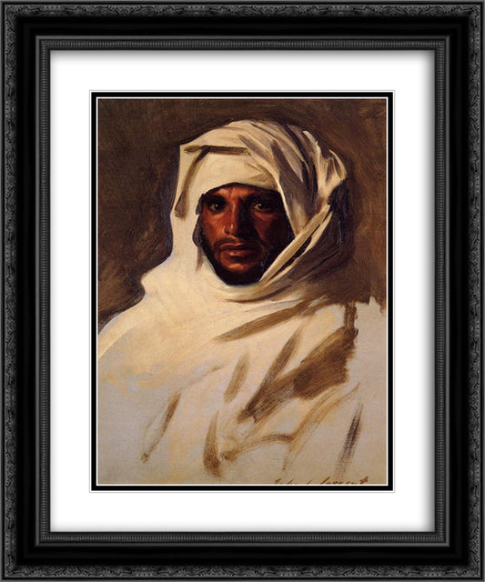 A Bedouin Arab 20x24 Black Ornate Wood Framed Art Print Poster with Double Matting by Sargent, John Singer