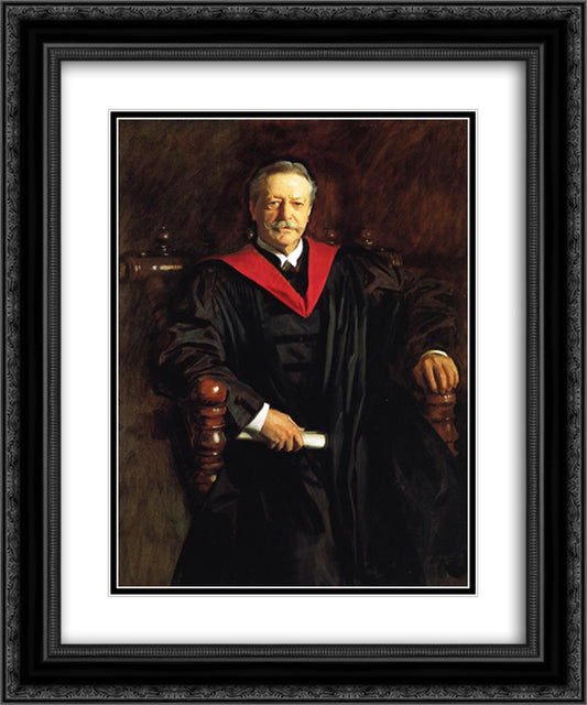 Abbott Lawrence Lowell 20x24 Black Ornate Wood Framed Art Print Poster with Double Matting by Sargent, John Singer