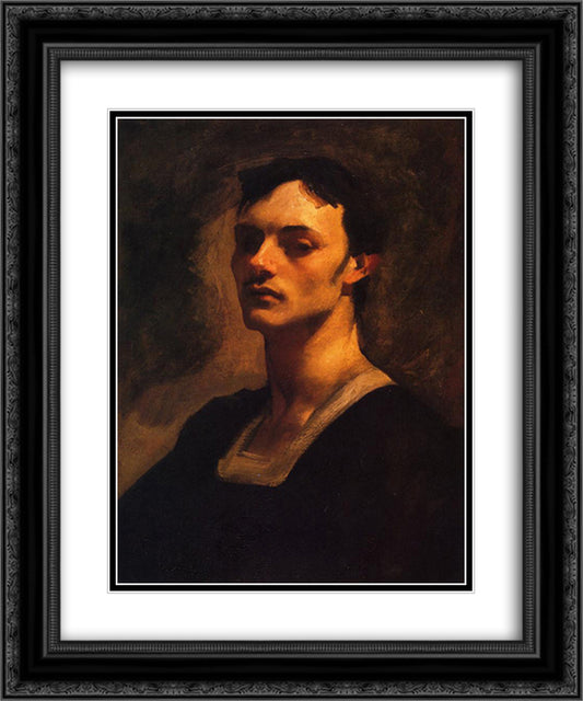 Albert de Belleroche 20x24 Black Ornate Wood Framed Art Print Poster with Double Matting by Sargent, John Singer
