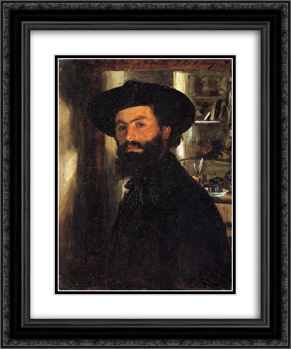 Alberto Falchetti 20x24 Black Ornate Wood Framed Art Print Poster with Double Matting by Sargent, John Singer
