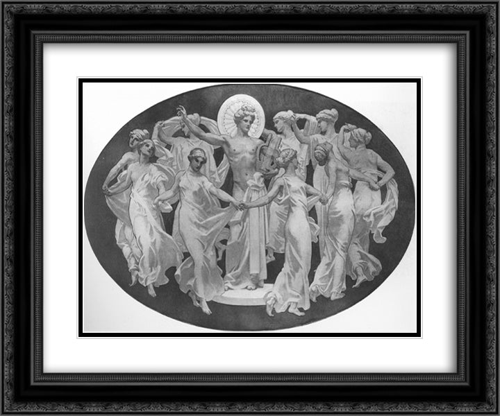 Apollo and the Muses 24x20 Black Ornate Wood Framed Art Print Poster with Double Matting by Sargent, John Singer