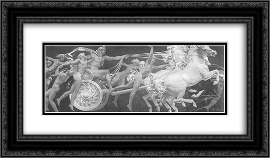 Apollo in His Chariot with the Hours 24x14 Black Ornate Wood Framed Art Print Poster with Double Matting by Sargent, John Singer