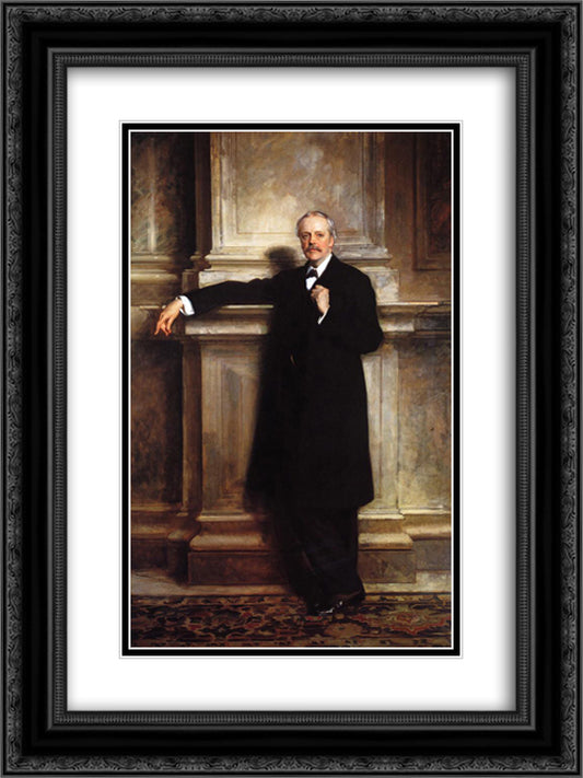 Arthur James Balfor 18x24 Black Ornate Wood Framed Art Print Poster with Double Matting by Sargent, John Singer