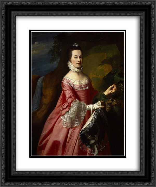 Anne Erving, Mrs.Duncan Stewart 20x24 Black Ornate Wood Framed Art Print Poster with Double Matting by Copley, John Singleton