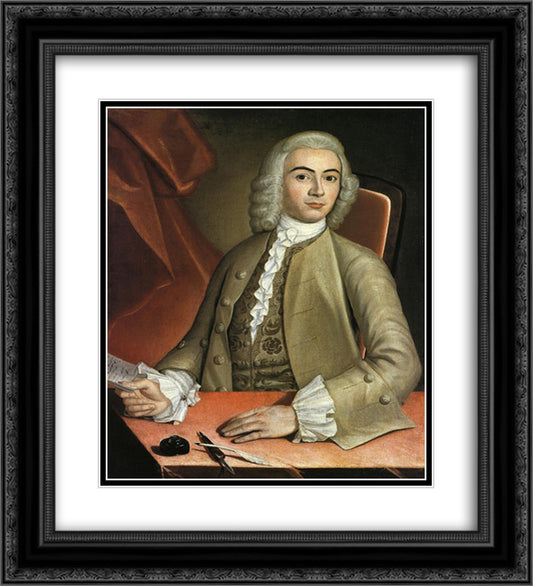 Charles Pelham 20x22 Black Ornate Wood Framed Art Print Poster with Double Matting by Copley, John Singleton