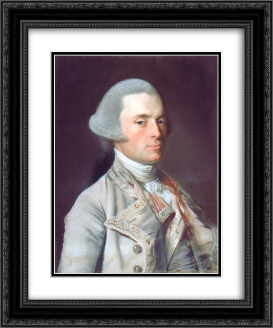 Governor John Wentworth 20x24 Black Ornate Wood Framed Art Print Poster with Double Matting by Copley, John Singleton