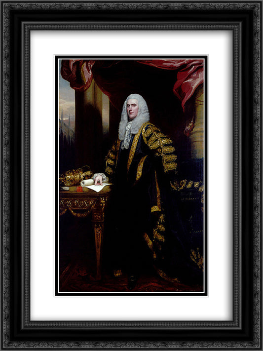 Henry Addington, First Viscount Sidmouth 18x24 Black Ornate Wood Framed Art Print Poster with Double Matting by Copley, John Singleton