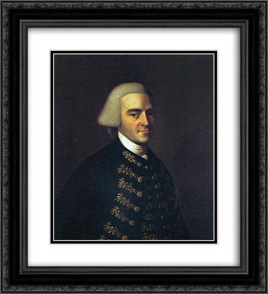 John Hancock 20x22 Black Ornate Wood Framed Art Print Poster with Double Matting by Copley, John Singleton