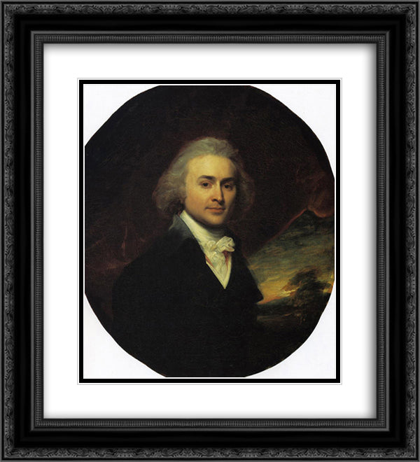 John Quincy Adams 20x22 Black Ornate Wood Framed Art Print Poster with Double Matting by Copley, John Singleton