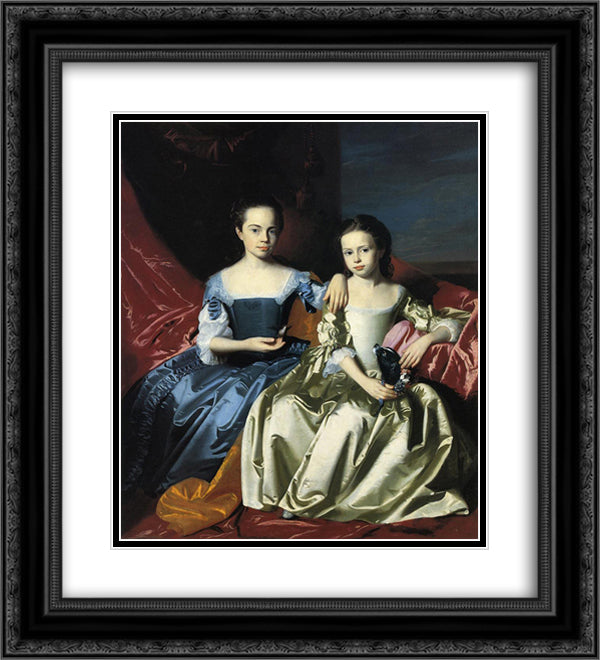 Mary and Elizabeth Royall 20x22 Black Ornate Wood Framed Art Print Poster with Double Matting by Copley, John Singleton