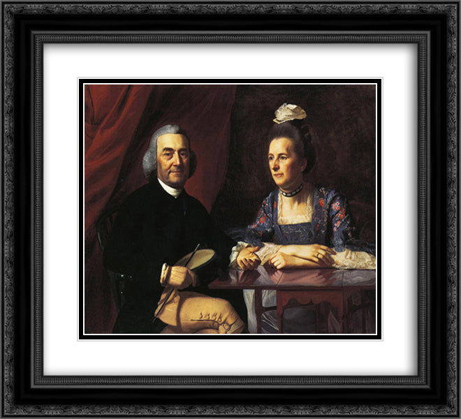 Mr.and Mrs.Isaac Winslow 22x20 Black Ornate Wood Framed Art Print Poster with Double Matting by Copley, John Singleton