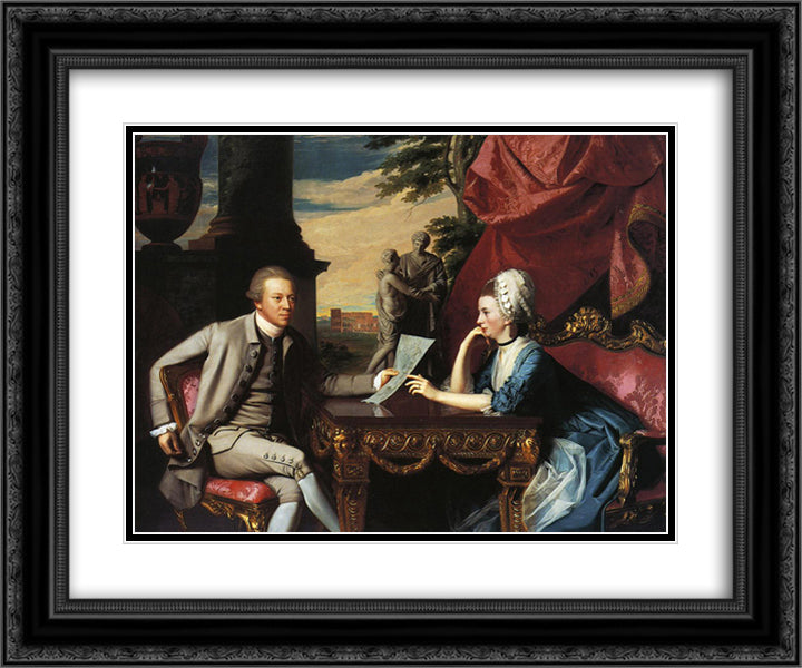 Mr.and Mrs.Ralph Izard 24x20 Black Ornate Wood Framed Art Print Poster with Double Matting by Copley, John Singleton