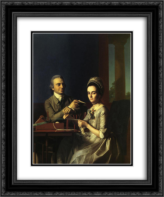 Mr.and Mrs.Thomas Mifflin 20x24 Black Ornate Wood Framed Art Print Poster with Double Matting by Copley, John Singleton