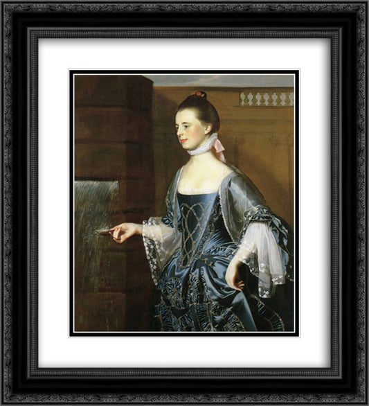 Mrs. Daniel Sargent (Mary Turner Sargent) 20x22 Black Ornate Wood Framed Art Print Poster with Double Matting by Copley, John Singleton