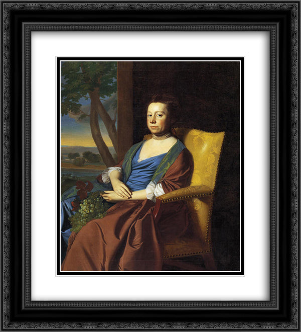 Mrs. Isaac Smith 20x22 Black Ornate Wood Framed Art Print Poster with Double Matting by Copley, John Singleton