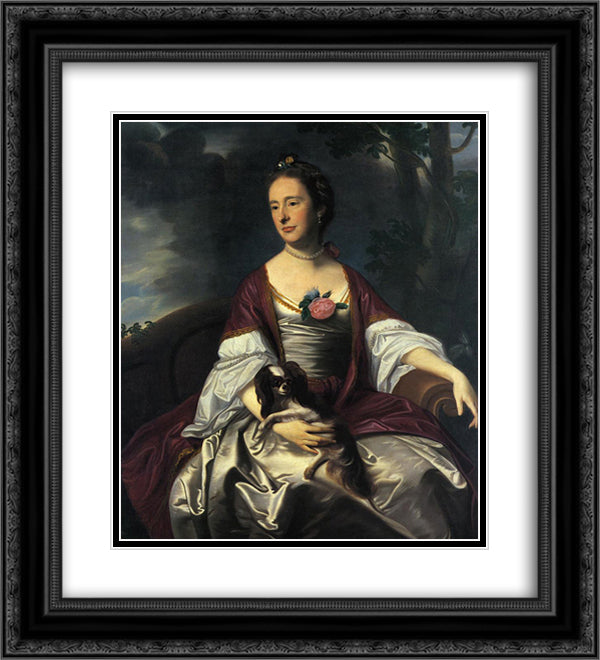 Mrs. Jerathmael Bowers 20x22 Black Ornate Wood Framed Art Print Poster with Double Matting by Copley, John Singleton