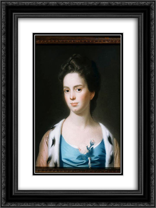 Mrs. Joseph Barrell (Hannah Fitch) 18x24 Black Ornate Wood Framed Art Print Poster with Double Matting by Copley, John Singleton