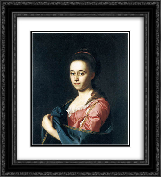 Mrs. Joshua Henshaw II 20x22 Black Ornate Wood Framed Art Print Poster with Double Matting by Copley, John Singleton