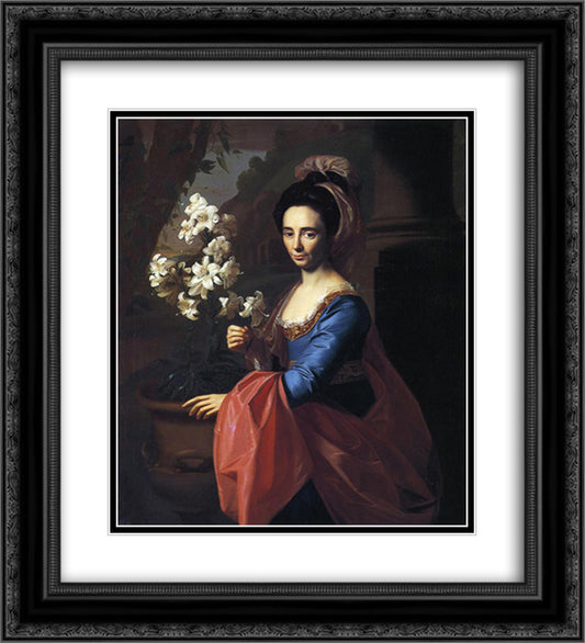 Mrs. Moses Gill (Rebecca Boylston) 20x22 Black Ornate Wood Framed Art Print Poster with Double Matting by Copley, John Singleton