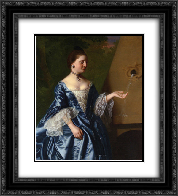 Mrs.Alice Hooper 20x22 Black Ornate Wood Framed Art Print Poster with Double Matting by Copley, John Singleton