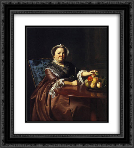 Mrs.Ezekiel Gondthwait (Elizabeth Lewis) 20x22 Black Ornate Wood Framed Art Print Poster with Double Matting by Copley, John Singleton