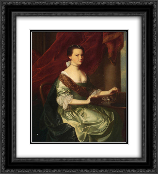 Mrs.Theodore Atkinson Jr 20x22 Black Ornate Wood Framed Art Print Poster with Double Matting by Copley, John Singleton