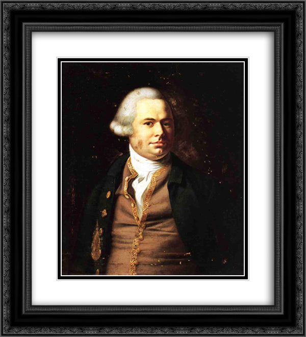 Portrait of a Gentleman 20x22 Black Ornate Wood Framed Art Print Poster with Double Matting by Copley, John Singleton