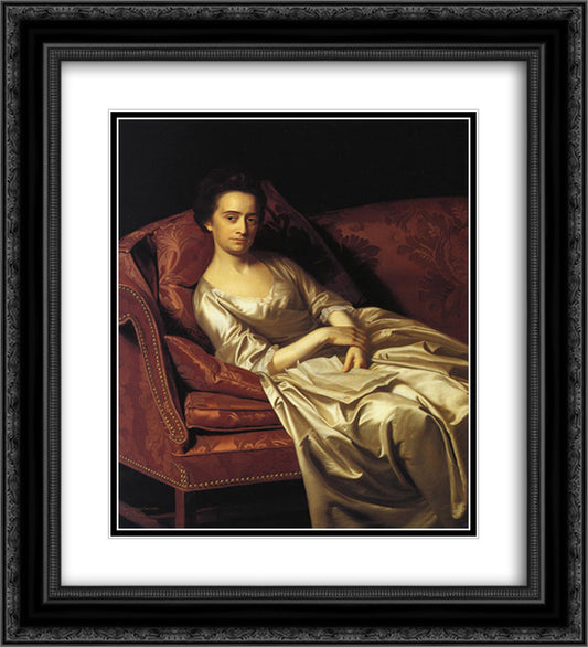 Portrait of a Lady 20x22 Black Ornate Wood Framed Art Print Poster with Double Matting by Copley, John Singleton