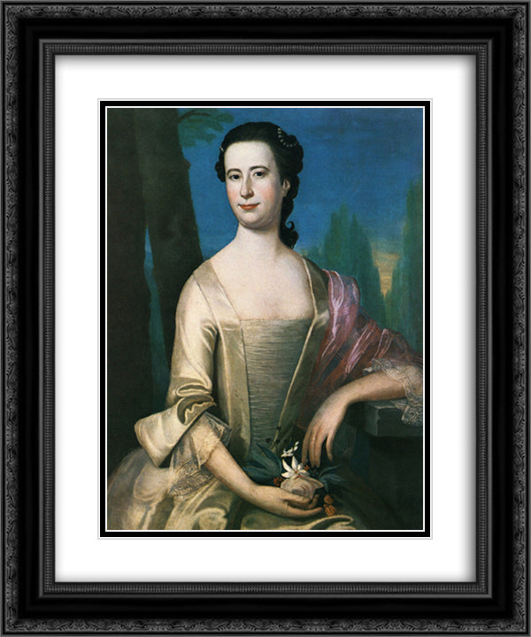 Portrait of a Woman 20x24 Black Ornate Wood Framed Art Print Poster with Double Matting by Copley, John Singleton