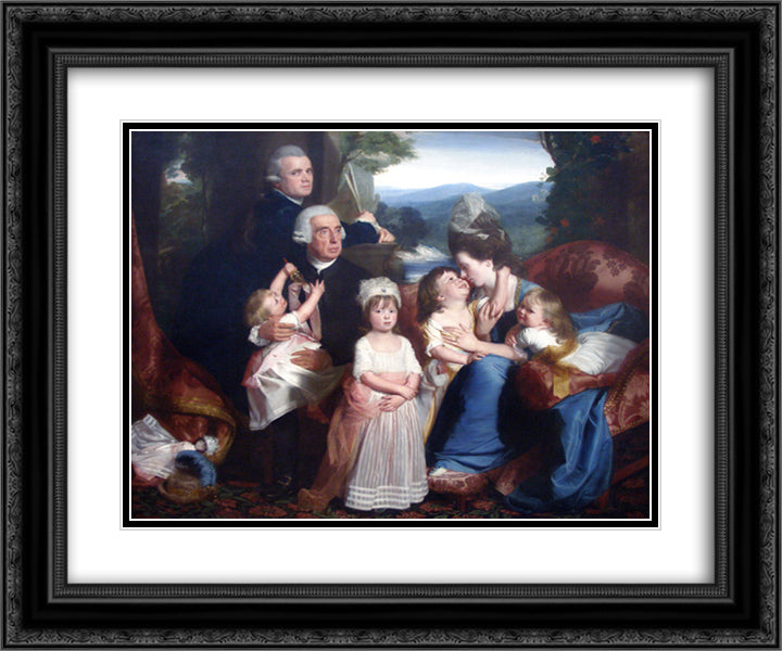 Portrait of Familie Copley 24x20 Black Ornate Wood Framed Art Print Poster with Double Matting by Copley, John Singleton