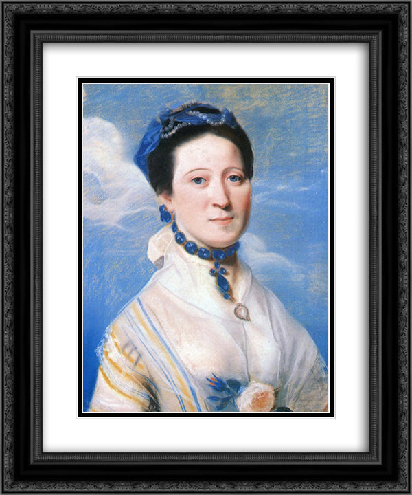 Portrait of Mrs. George Turner 20x24 Black Ornate Wood Framed Art Print Poster with Double Matting by Copley, John Singleton