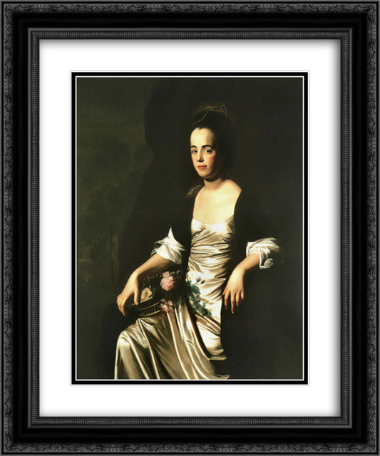 Portrait of Mrs. John Stevens (Judith Sargent, later Mr. John Murray) 20x24 Black Ornate Wood Framed Art Print Poster with Double Matting by Copley, John Singleton