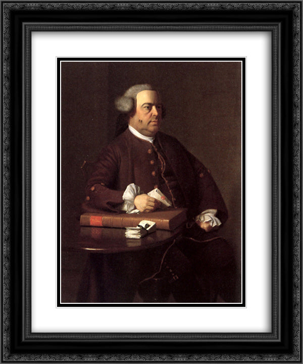 Portrait of Nathaniel Allen 20x24 Black Ornate Wood Framed Art Print Poster with Double Matting by Copley, John Singleton