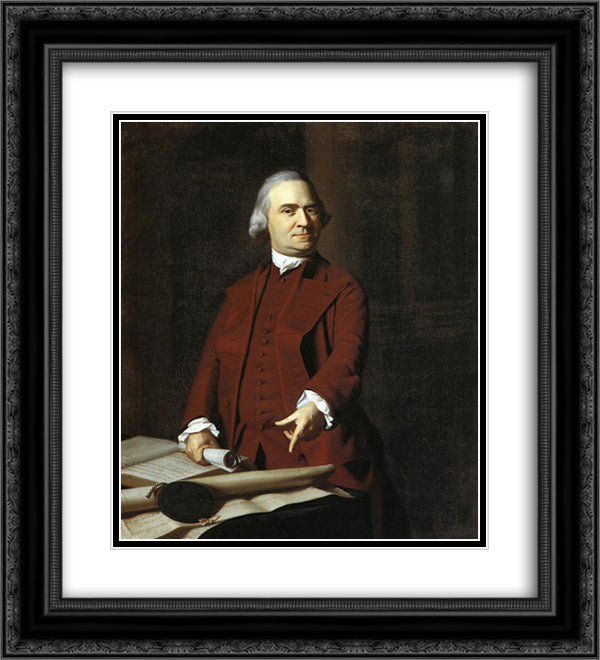 Samuel Adams 20x22 Black Ornate Wood Framed Art Print Poster with Double Matting by Copley, John Singleton