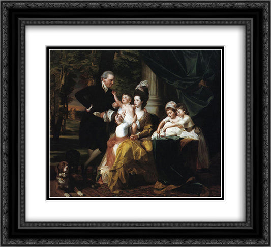 Sir William Pepperrell and Family 22x20 Black Ornate Wood Framed Art Print Poster with Double Matting by Copley, John Singleton