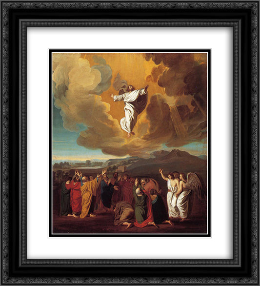 The Ascension 20x22 Black Ornate Wood Framed Art Print Poster with Double Matting by Copley, John Singleton