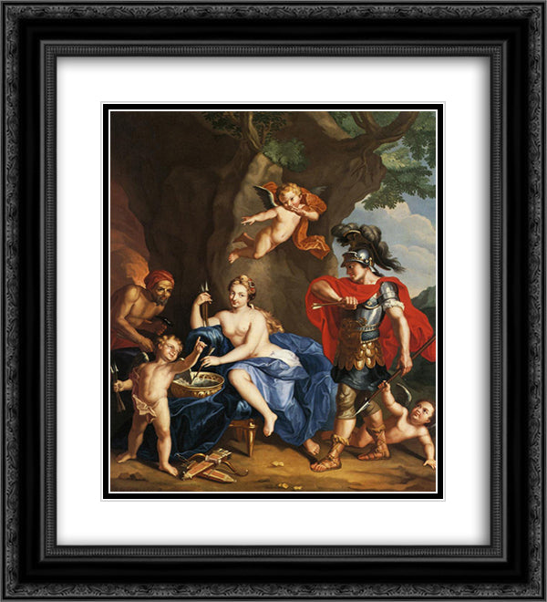 The Forge of Vulcan 20x22 Black Ornate Wood Framed Art Print Poster with Double Matting by Copley, John Singleton