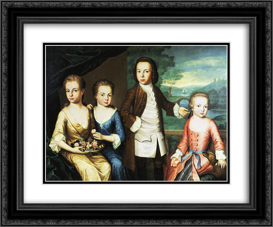 The Gore Children 24x20 Black Ornate Wood Framed Art Print Poster with Double Matting by Copley, John Singleton